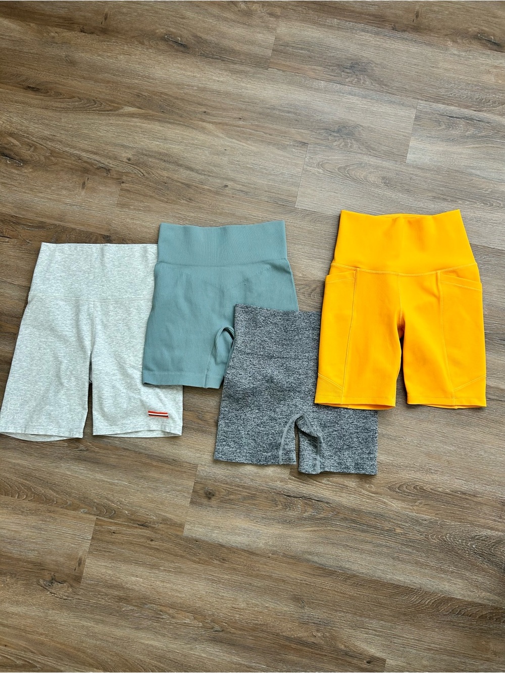 Bundle Biker Shorts - Set of 4 (Yellow, Teal, Light Gray, Charcoal)
